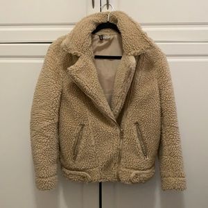 H&M oiled jacket beige size 2